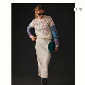 Anthropologie Wendy Wurtzburger Stitch Mix Fisherman Sweater